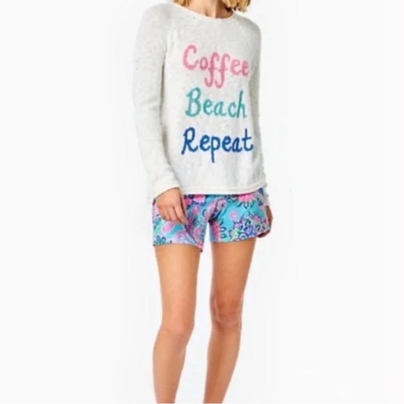 Lilly Pulitzer COFFEE BEACH REPEAT DANETTE Sweater M - Picture 3 of 8